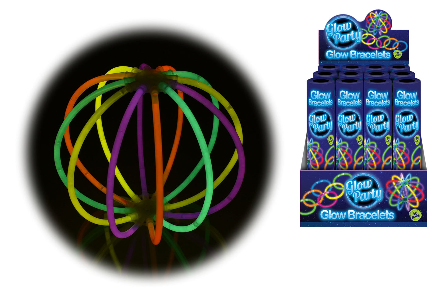 50PC GLOW BRACELET IN COLOUR TUBE \\\KD25659