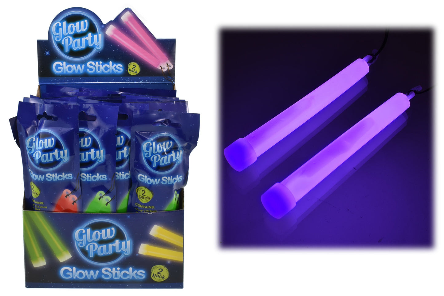 6 INCH GLOW STICKS 2 PIECES \\\KD25669