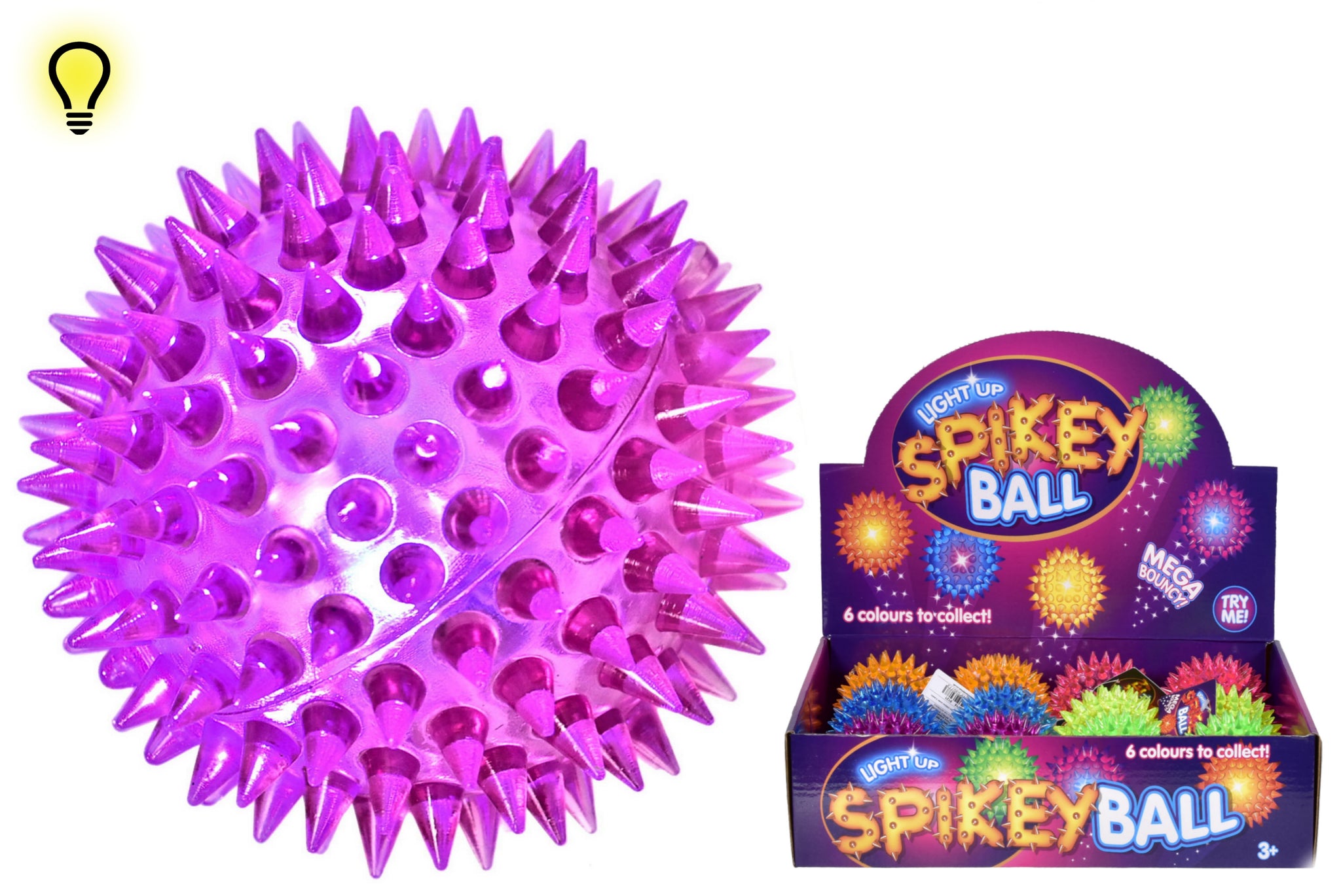 75MM LIGHT UP SPIKEY BALL. TY2718 \\\KD25703