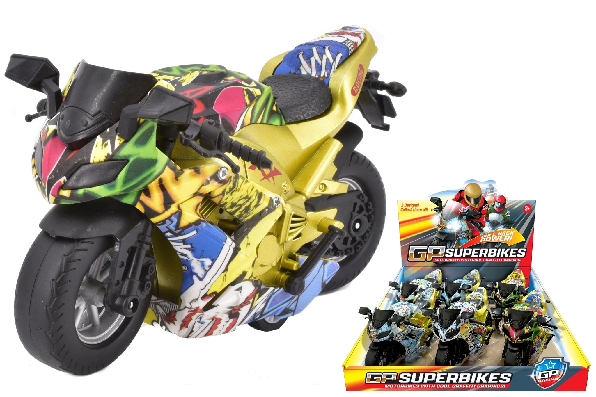 GP SUPERBIKE PULL BACK MOTORBIKE ** ASSORTED COLOUR **. TY7357 \\\KD25709
