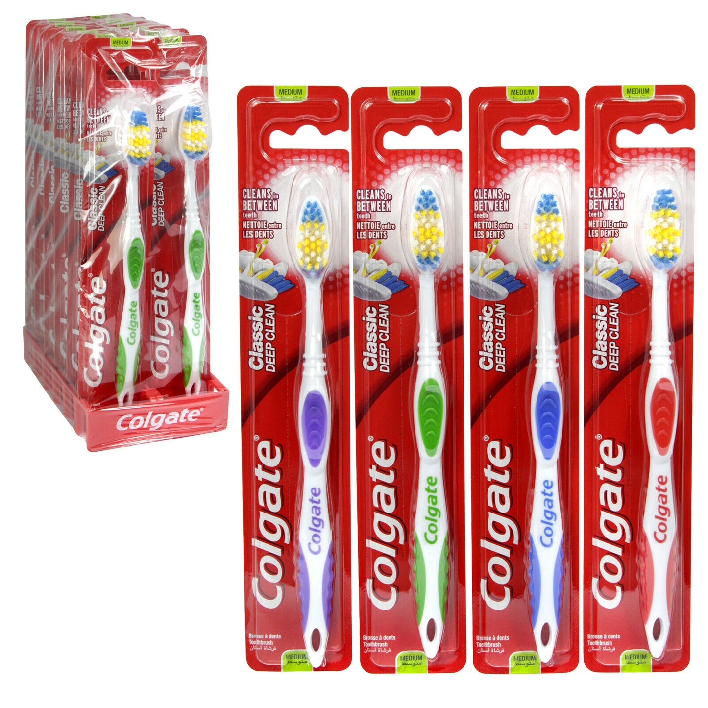 COLGATE CLASSIC DEEP CLEAN TOOTHBRUSH MEDIUM 12/PK. COLCDC \\\KD25731