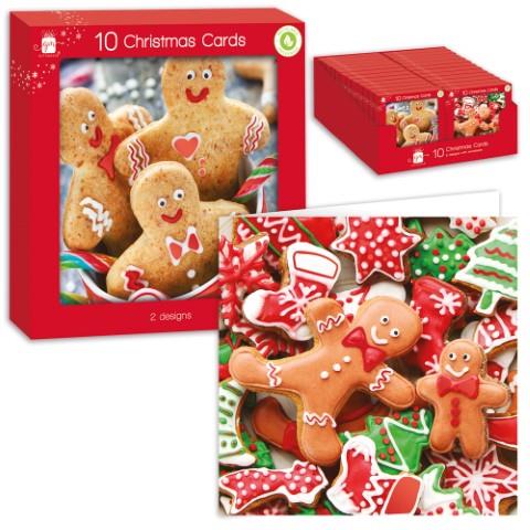 GIFTMAKER CHRISTMAS GINGERBREAD MAN  HUMOUR GREETINGS CARDS 10/PK. XAMGC812 \\\KD25736