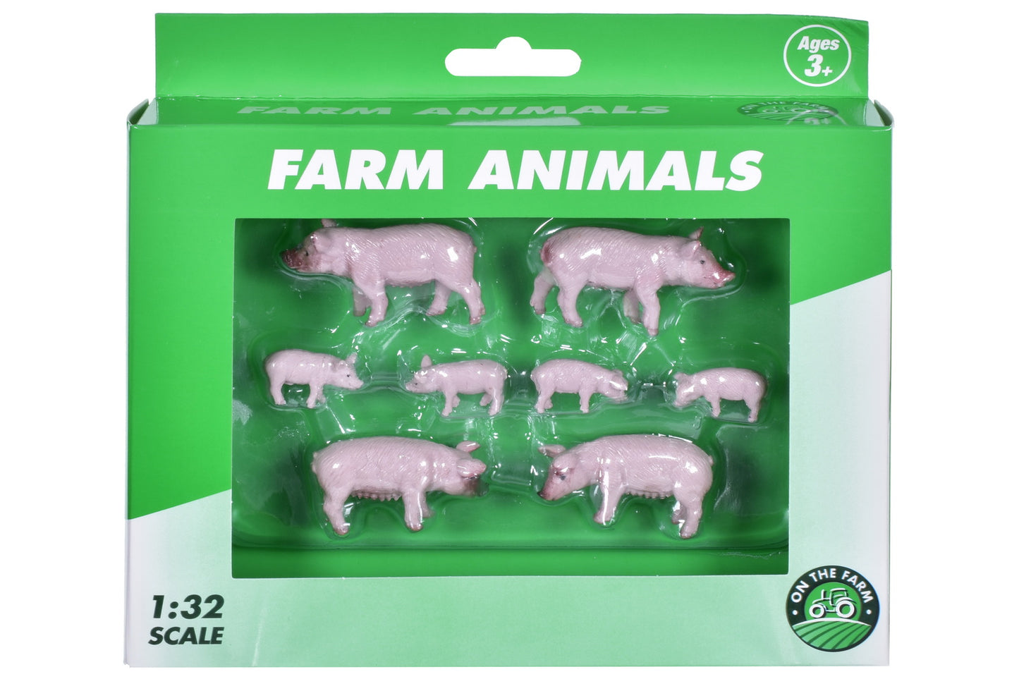 ON THE FARM 1:32SC FARM ANIMALS PIGS AND PIGLETS 8/PK \\\KD25743