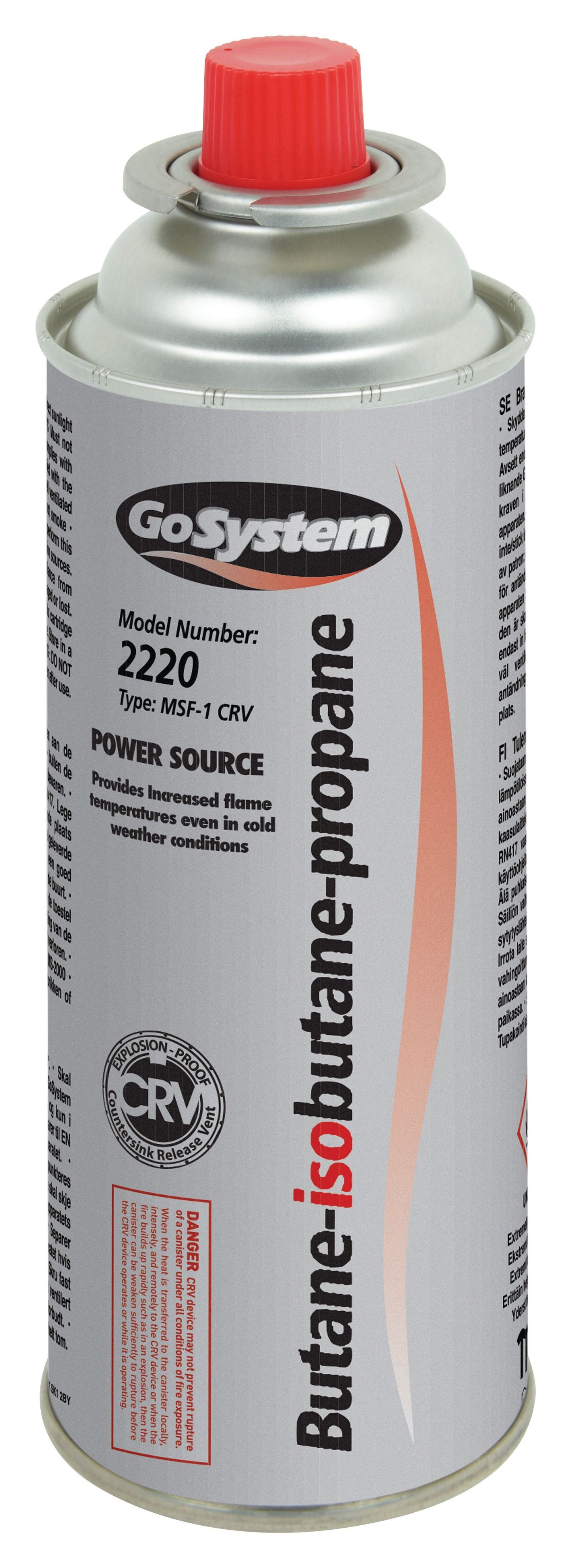 PACK OF 4  GOSYSTEM BUTANE ISOBUTANE PROPANE GAS CARTRIDGE 220G. G2220 \\\KD25801