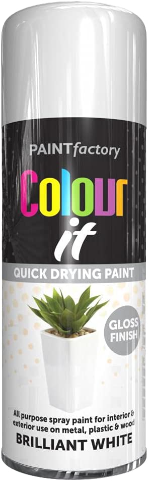 PAINT FACTORY COLOUR IT BRILLIANT WHITE GLOSS SPRAY PAINT 400ML. WDL1735PR \\\KD25813