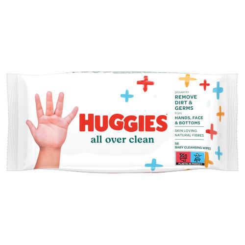 HUGGIES ALL OVER CLEAN BABY CLEANSING WIPES 56/PK. HA5 \\\KD25856