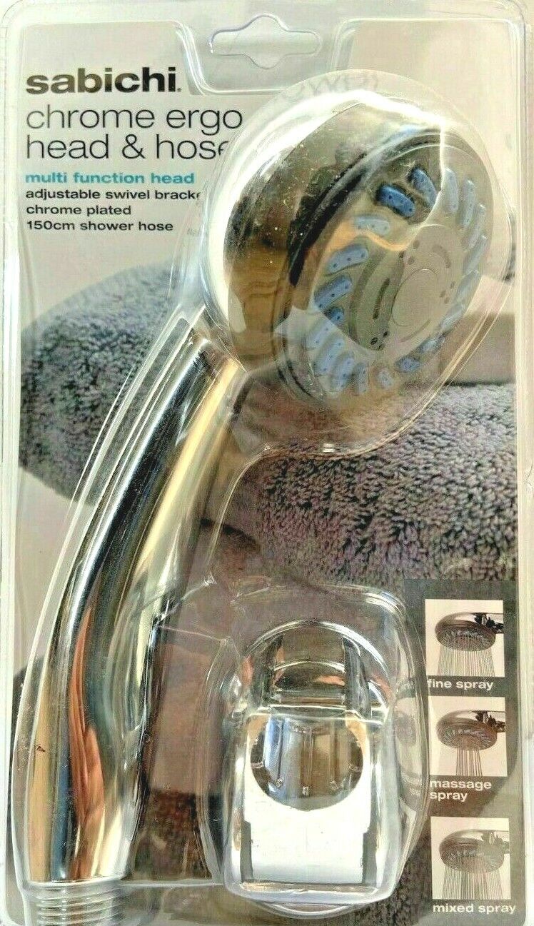 SABICHI CHROME ERGO SHOWER HEAD & HOSE 150CM. 99334 \\\KD25860