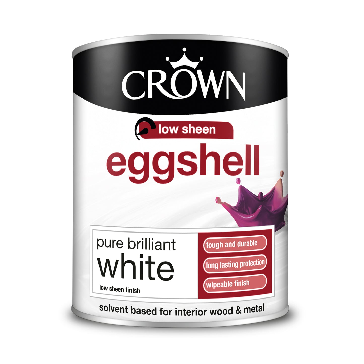 CROWN EGGSHELL PURE BRILLIANT WHITE PAINT 750ML. 5062672 \\\KD25891