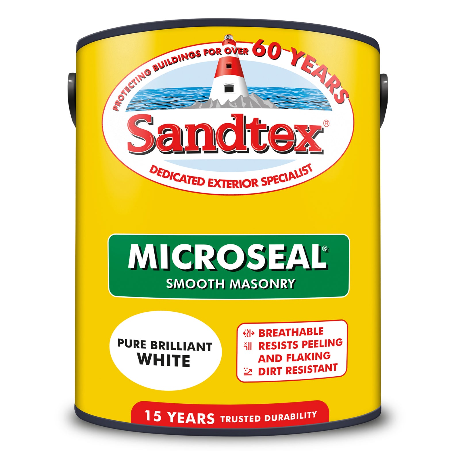 SANDTEX MICROSEAL ULTRA SMOOTH PURE BRILLIANT WHITE MASONRY PAINT 5L. 5032273 \\\KD25903