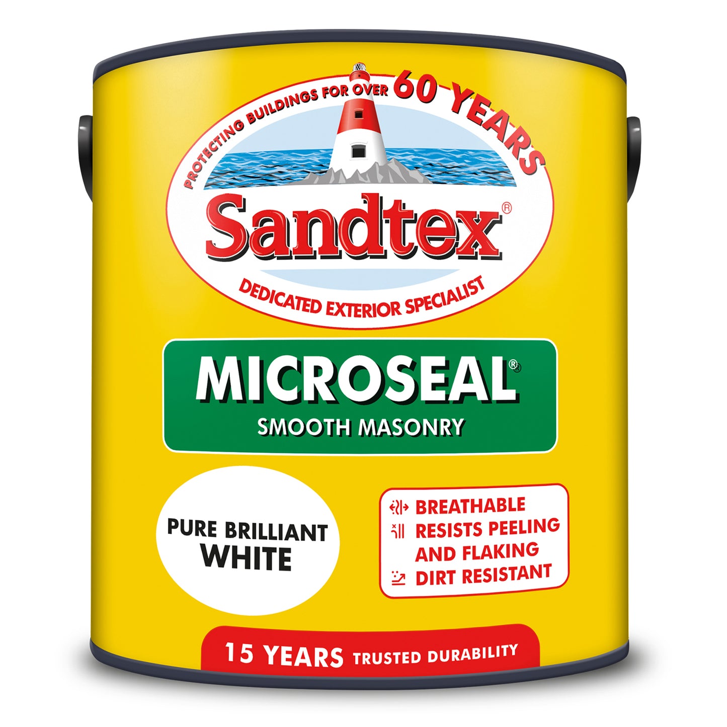 SANDTEX MICROSEAL SMOOTH PURE BRILLIANT WHITE MASONRY PAINT 2.5L. 5068882 \\\KD25904