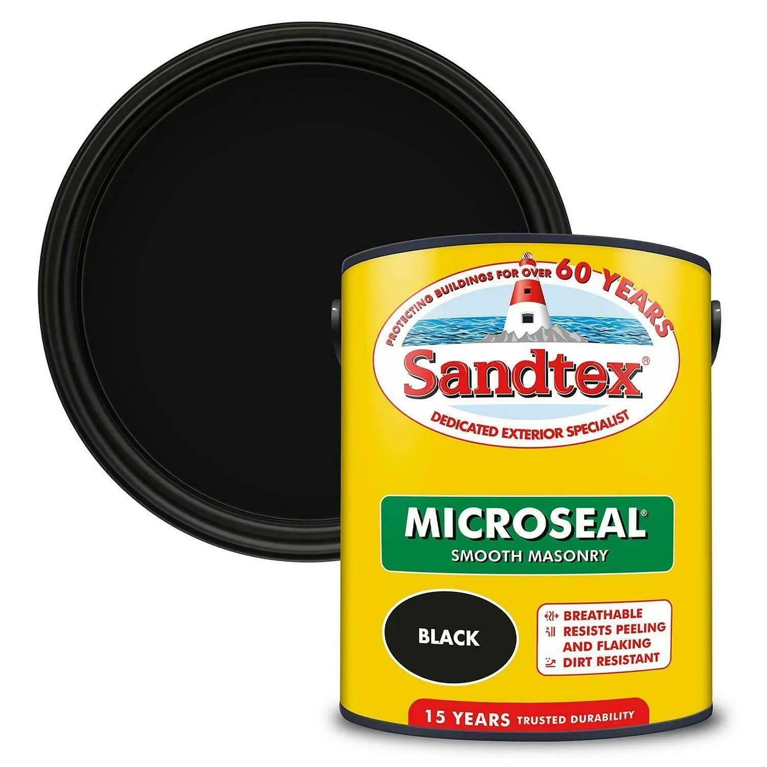 SANDTEX MICROSEAL ULTRA SMOOTH BLACK MASONRY PAINT 2.5L. 5032244 \\\KD25906