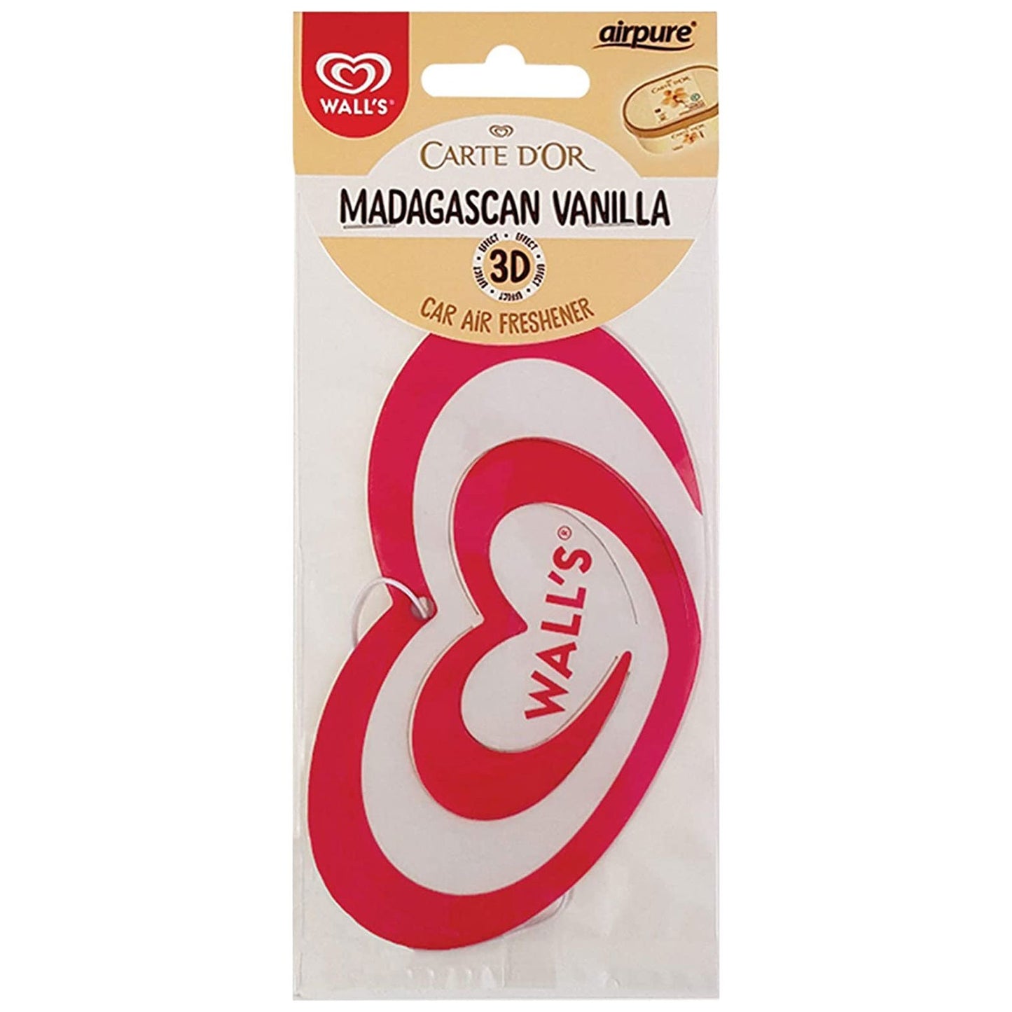 AIRPURE WALLS 3D EFFECT CAR AIR FRESHNER - MADAGASCAN VANILLA. WP3D-CDV-879 \\\KD25994