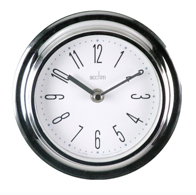 ACCTIM RIVA SMALL WALL CLOCK QUARTZ CHROME EFFECT 17.5CM. AC21737 \\\KD26180