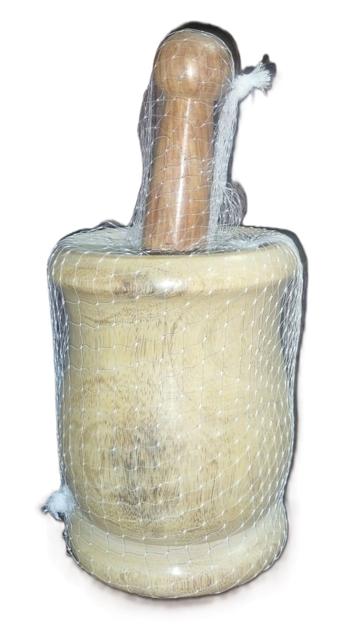 WOODEN PESTLE MORTAR  / KHAL BATTA EXTRA LARGE 7 INCH. TS62513 \\\KD26218