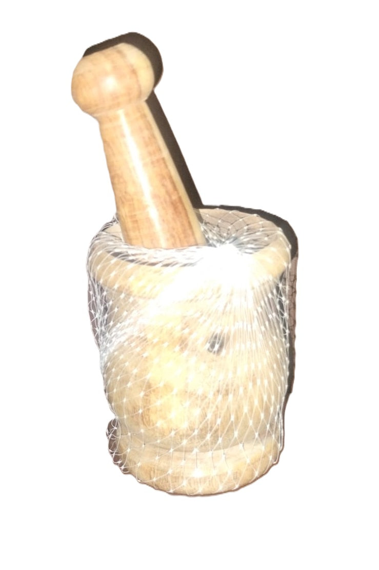 WOODEN PESTLE MORTAR / KHAL BATTA SMALL 4 INCH \\\KD26226