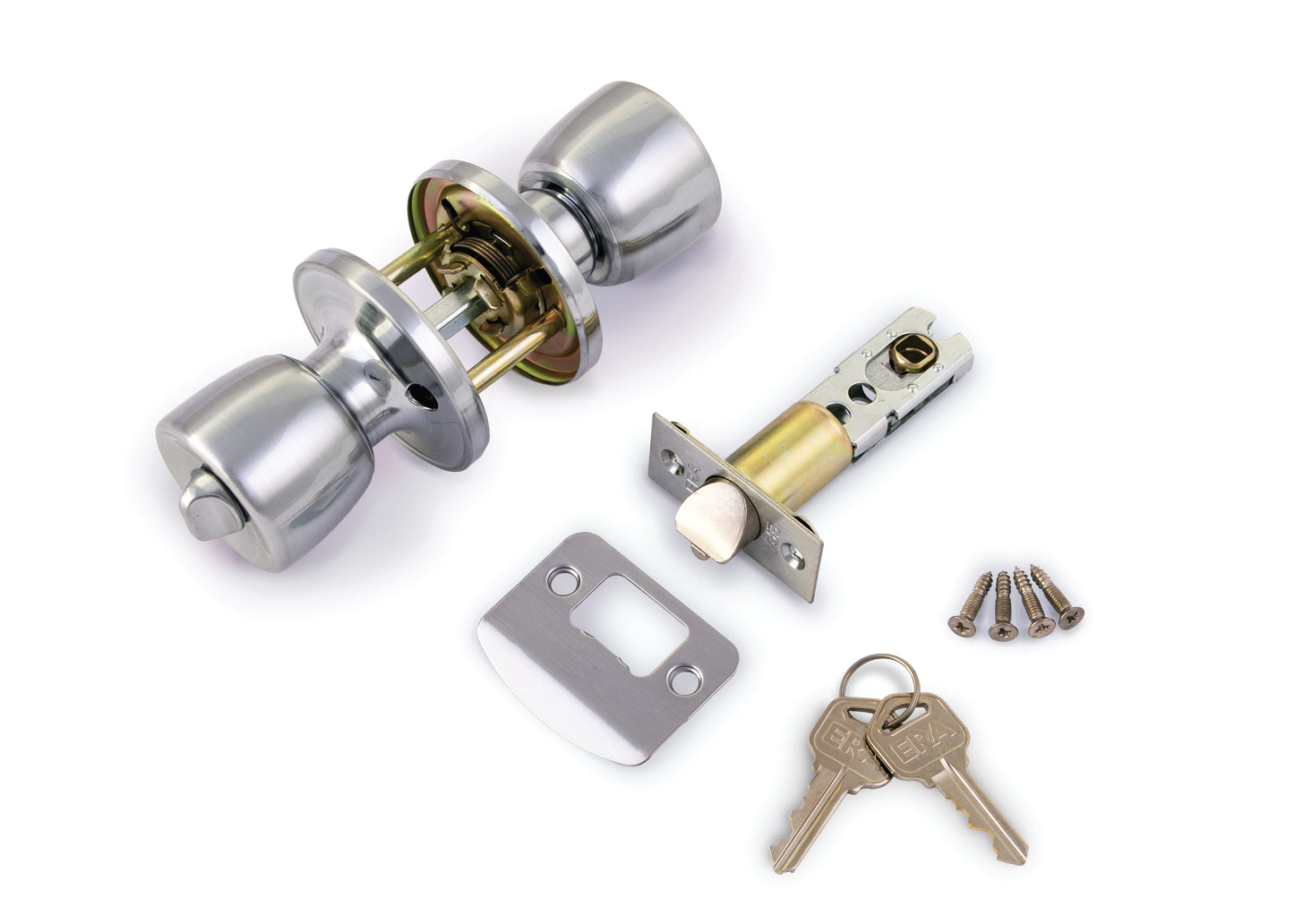 ERA ENTRANCE SATIN DOOR KNOB SET. NX166-52A \\\KD26239