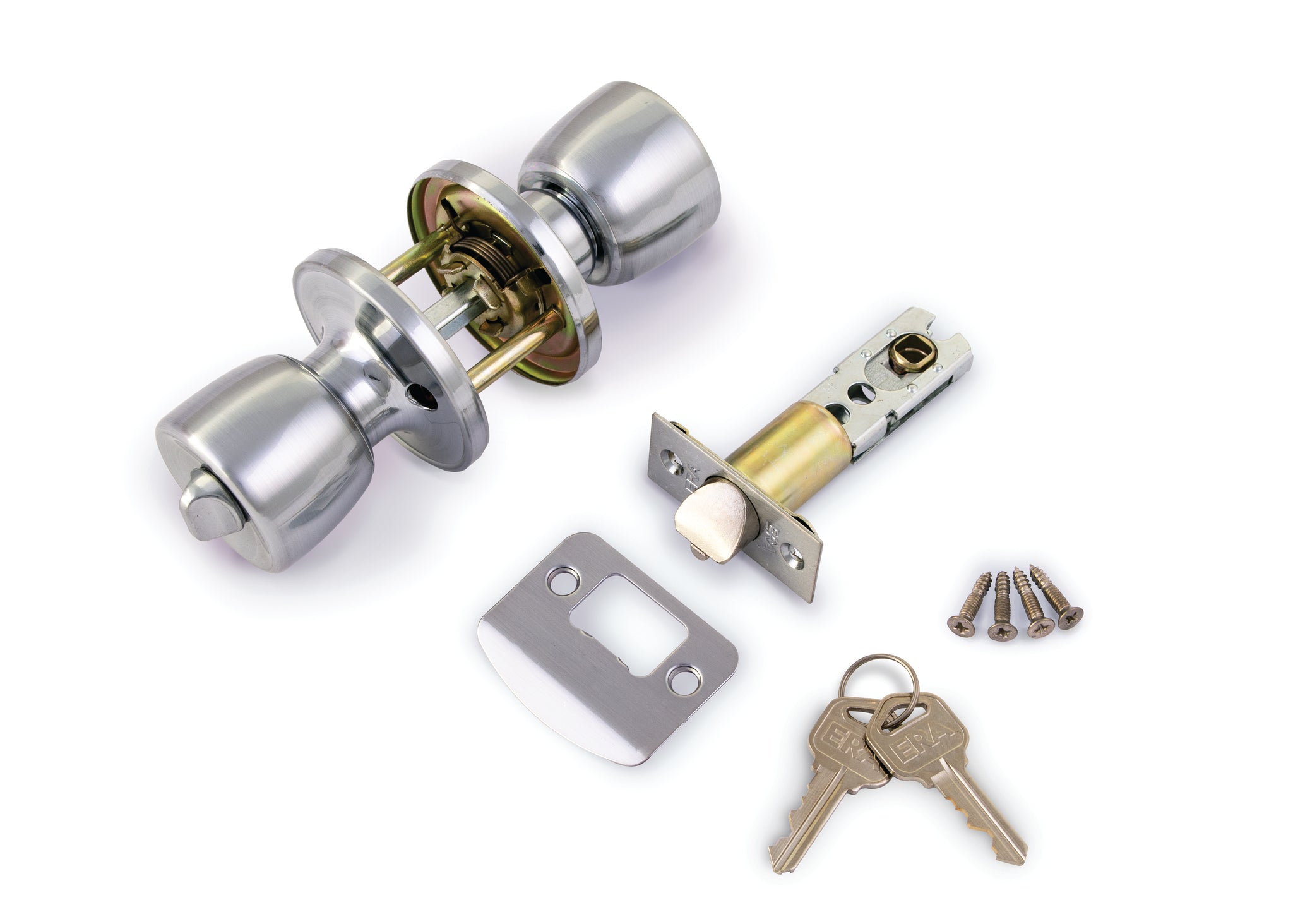 ERA ENTRANCE SATIN DOOR KNOB SET. NX166-52A \\\KD26239
