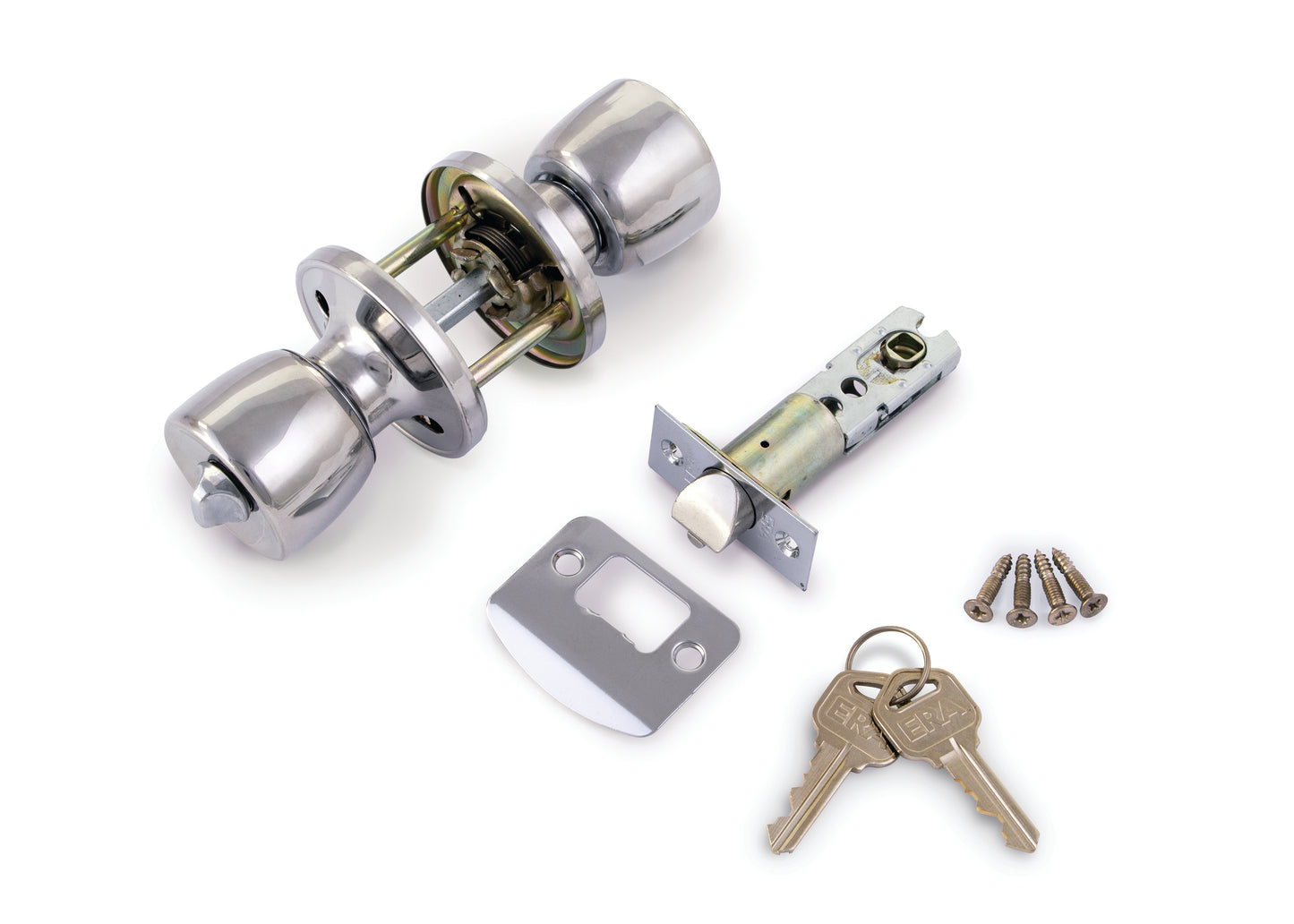 ERA ENTRANCE CHROME DOOR KNOB SET. ERA166-67 \\\KD26240