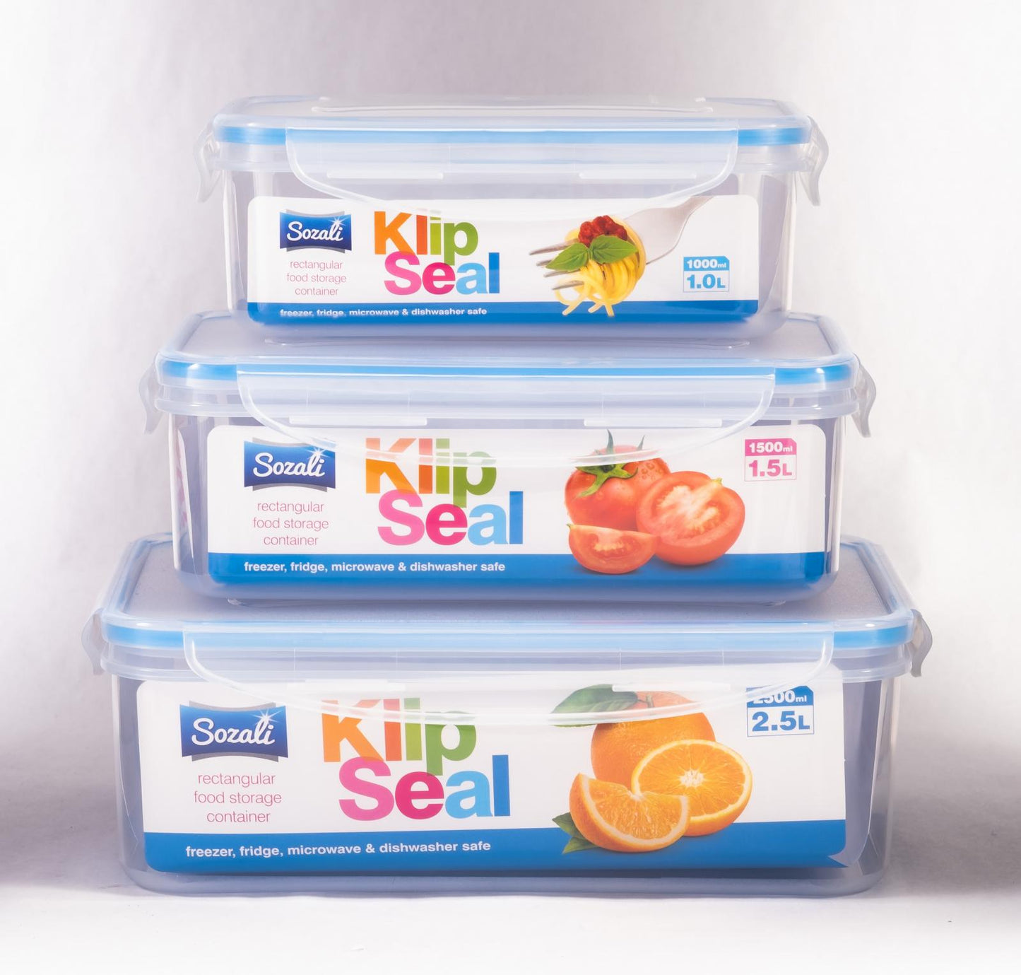 KLIP SEAL AIRTIGHT FOOD CONTAINER SET 3/PK (1L - 1.5L - 2.5L). Z65011 \\\KD26255