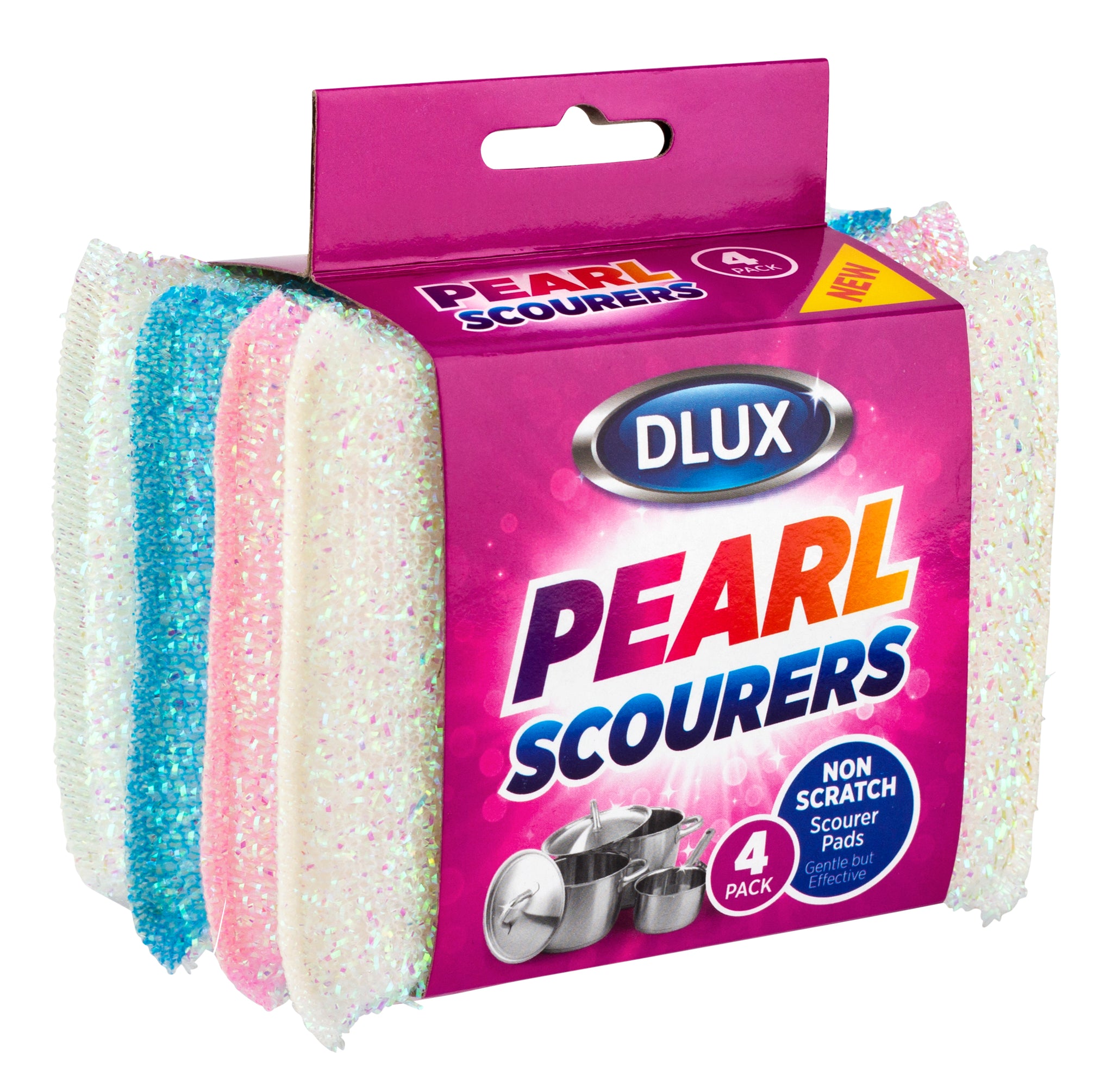 DLUX PEARL NON SCRATCH SCOURERS PADS 4/PK. Z64261 \\\KD26264