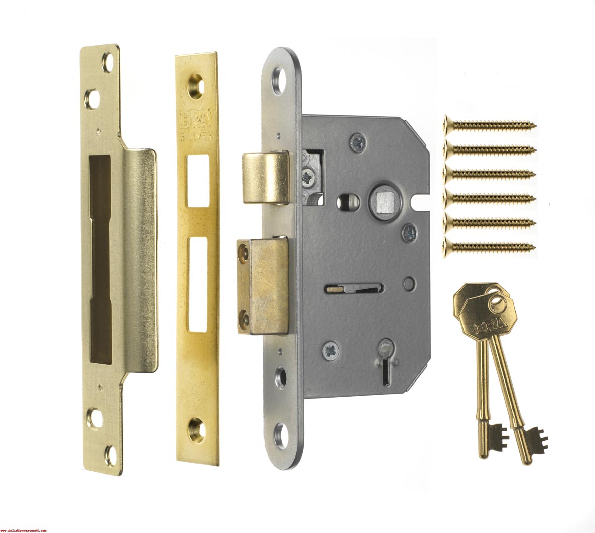 ERA 5 LEVER VISCOUNT SASHLOCK 64MM / 2.5 INCH POLISHED BRASS. ERA202-37 \\\KD26281
