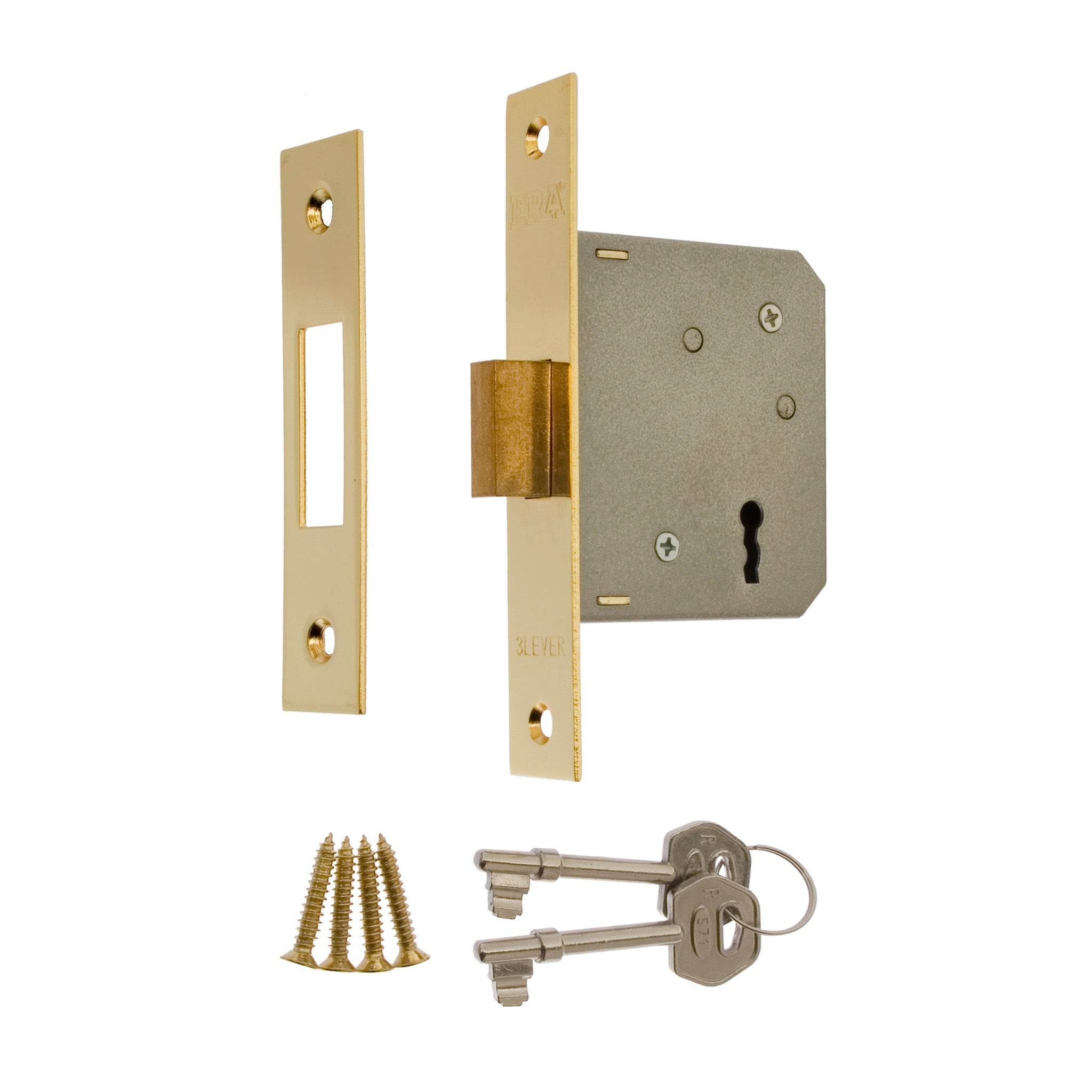 ERA 3 LEVER DEADLOCK 64MM / 2.5 INCH BRASS. ERA472-37 \\\KD26286