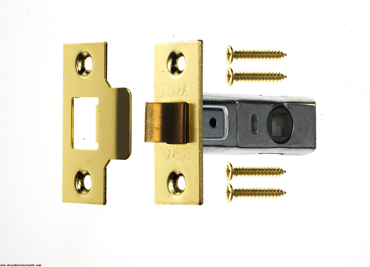 ERA TUBULAR MORTICE LATCH 75MM / 3 INCH POLISHED BRASS. NX189-32 \\\KD26287