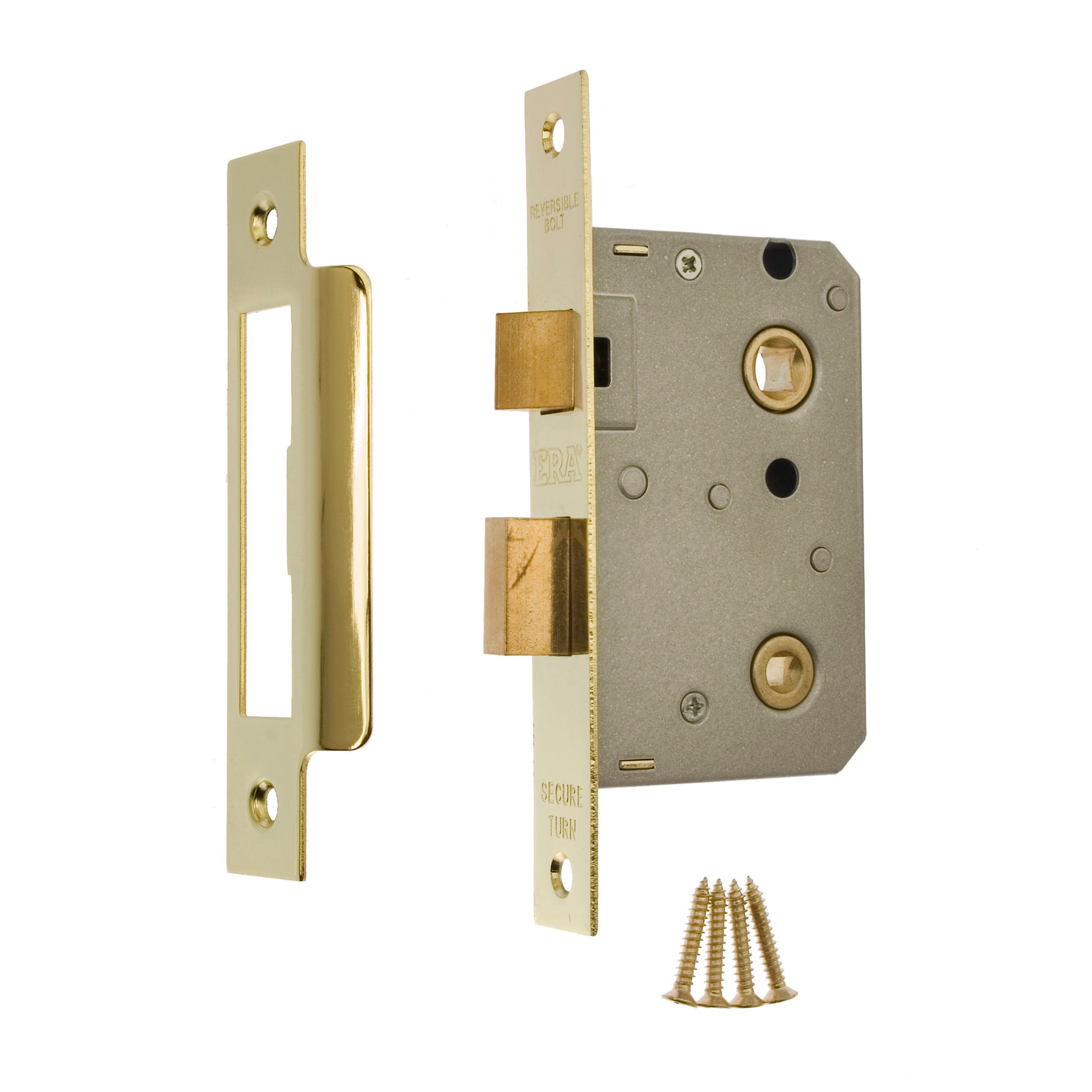 ERA MORTICE BATHROOM DOOR LOCK 64MM / 2.5 INCH BRASS. ERA243-32 \\\KD26299