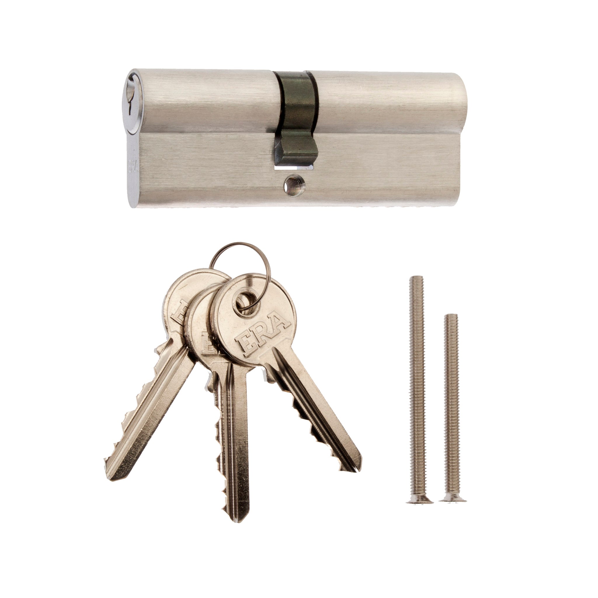 ERA EURO DOUBLE 6 PIN CYLINDER LOCK 40/45 SATIN CLAM. NX4079-52 \\\KD26302
