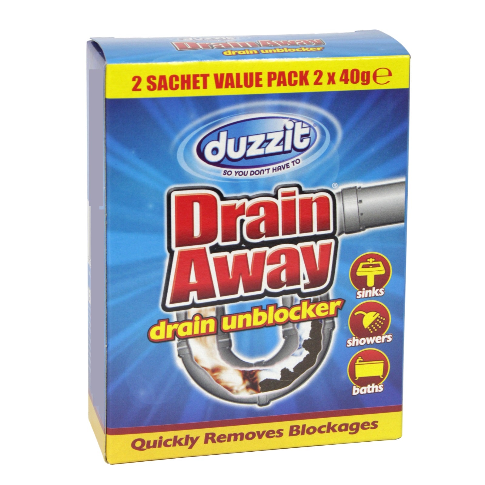 DUZZIT DRAIN AWAY SACHETS 40G 2/PK. DZT1030B \\\KD26331