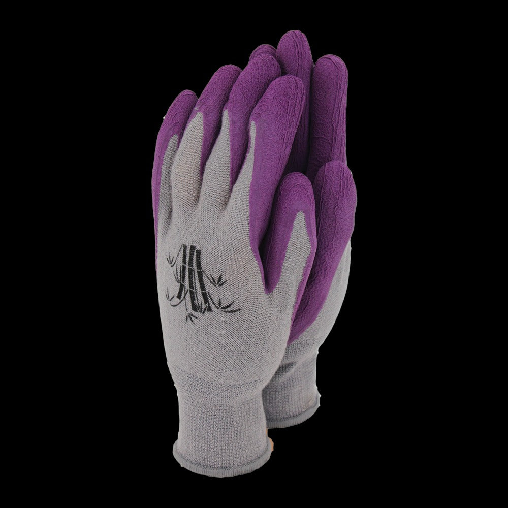 TOWN & COUNTRY WEED MASTER BAMBOO GARDEN GLOVES GRAPE - MEDIUM (8). TGL122M \\\KD26362