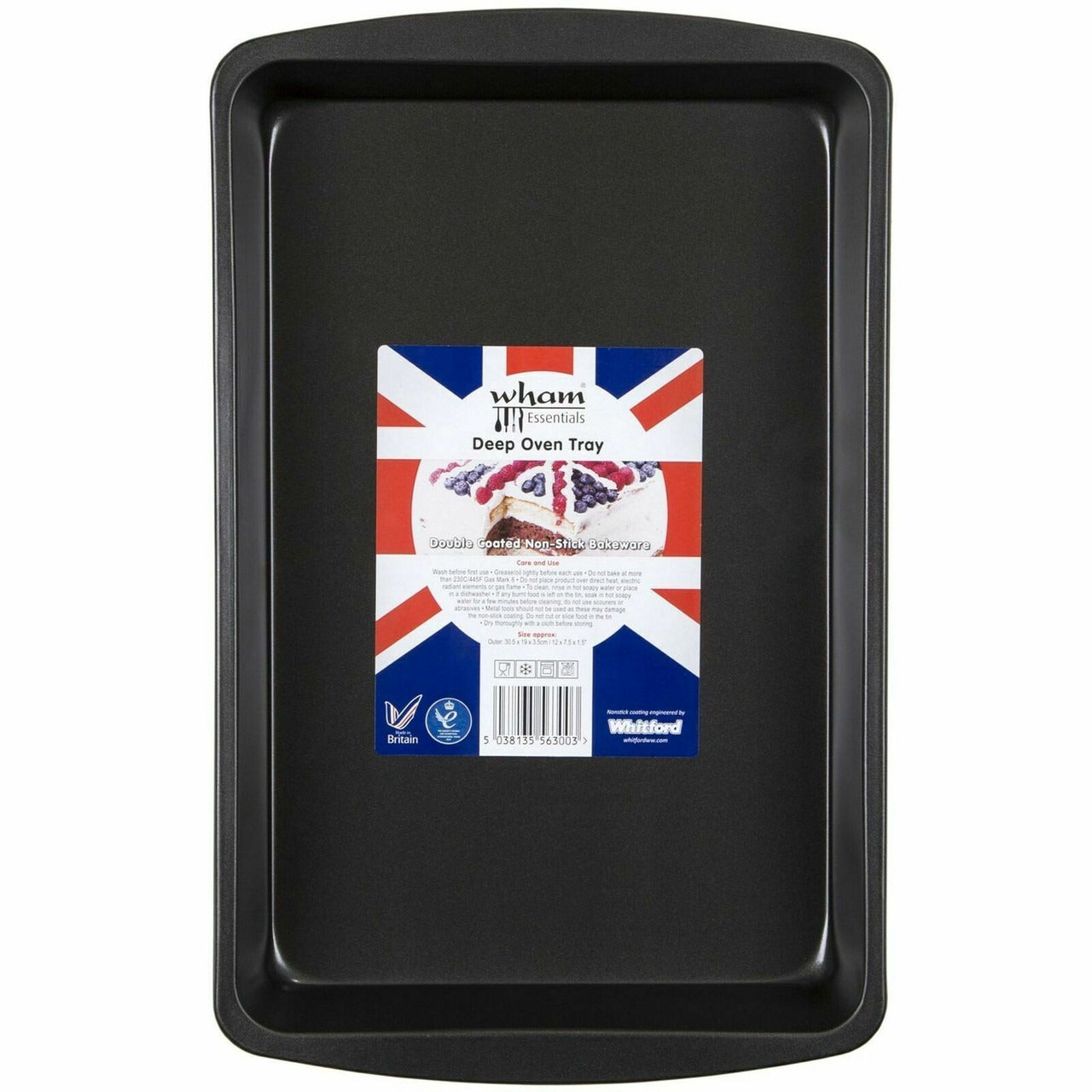 WHAM ESSENTIALS DEEP OVEN TRAY BLACK / SILVER 30.5 X 19 X 3.5 CM. WHAM56300 \\\KD26400