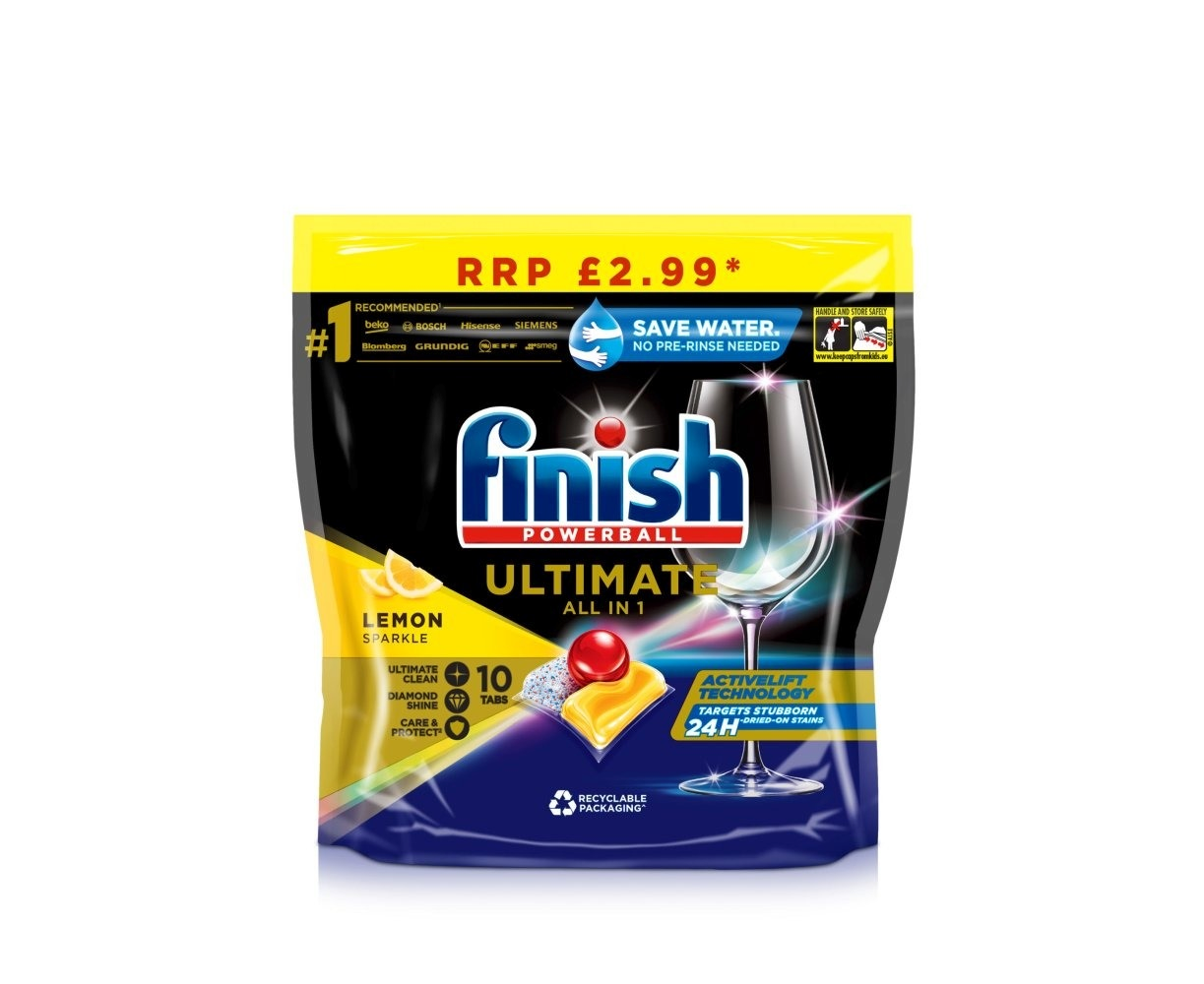FINISH POWERBALL ULTIMATE ALL IN 1 LEMON DISHWASHER TABLETS 10/PK **PM 2.99**. RB504579 \\\KD26427