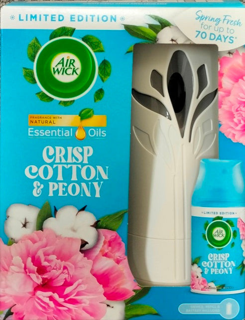 AIRWICK FRESHMATIC AUTOMATIC AIR FRESHNER SPRAY WITH COTTON & PEONY REFILL. PTHOAIR794A \\\KD26442