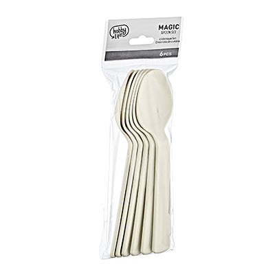 HOBBY LIFE ASSORTED COLOUR MAGIC REUSABLE PLASTIC SPOON 6/PK. 031247 \\\KD26481