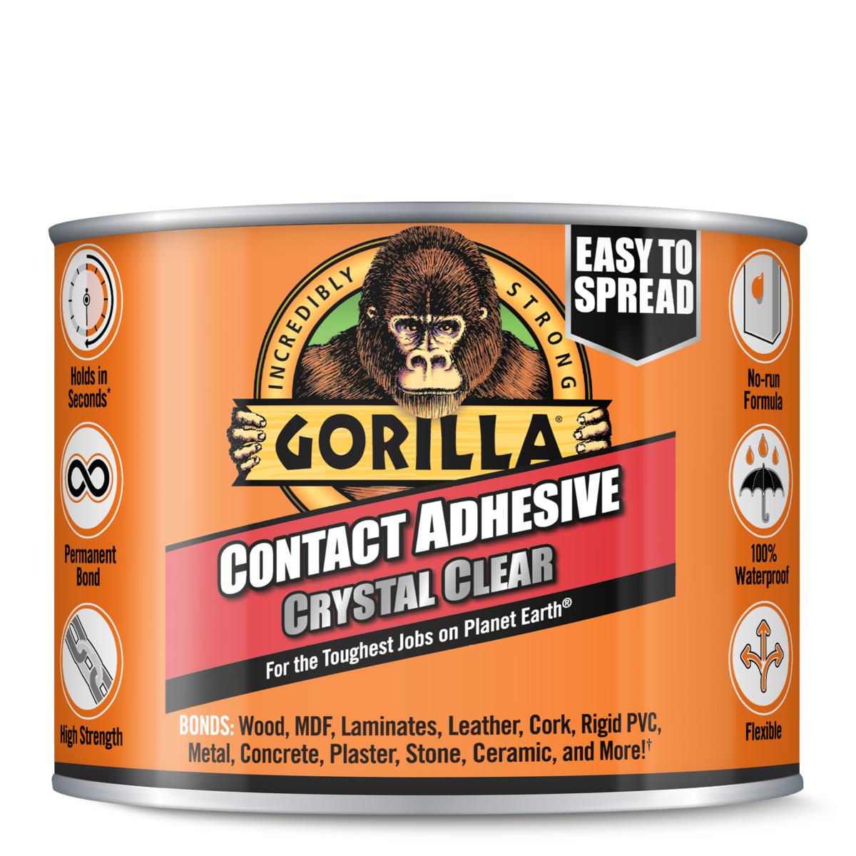 GORILLA CONTACT ADHESIVE CYSTAL CLEAR GLUE IN TIN 250ML. 2144101 \\\KD26532