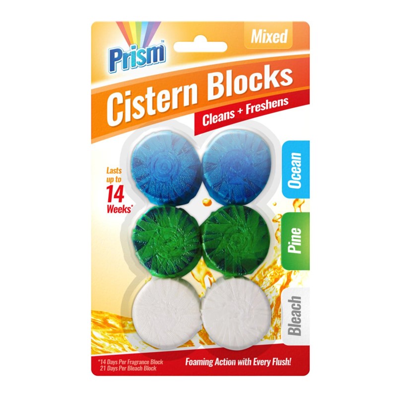 PRISM ASSORTED CISTERN TOILET BLOCK 6/PK. OL306226 \\\KD26549