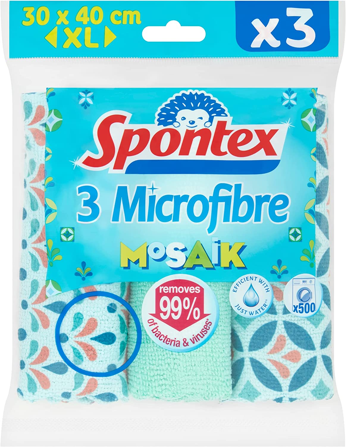 SPONTEX MOSAIK MICROFIBRE CLOTHS 3PK. 19700101 \\\KD26629