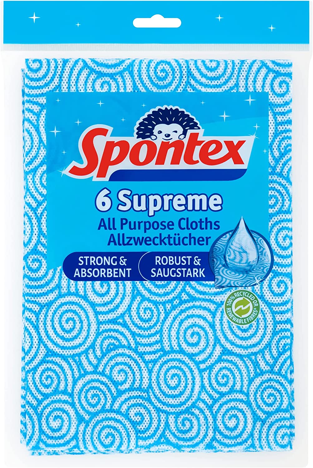 SPONTEX SUPREME ALL PURPOSE CLOTHS 6/PK. 19900006 \\\KD26631