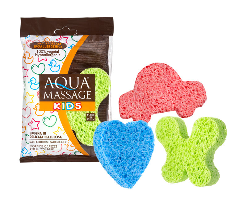 AQUA MASSAGE KIDS CELLULOSE SPONGE 2/PK. AQ946 \\\KD26646