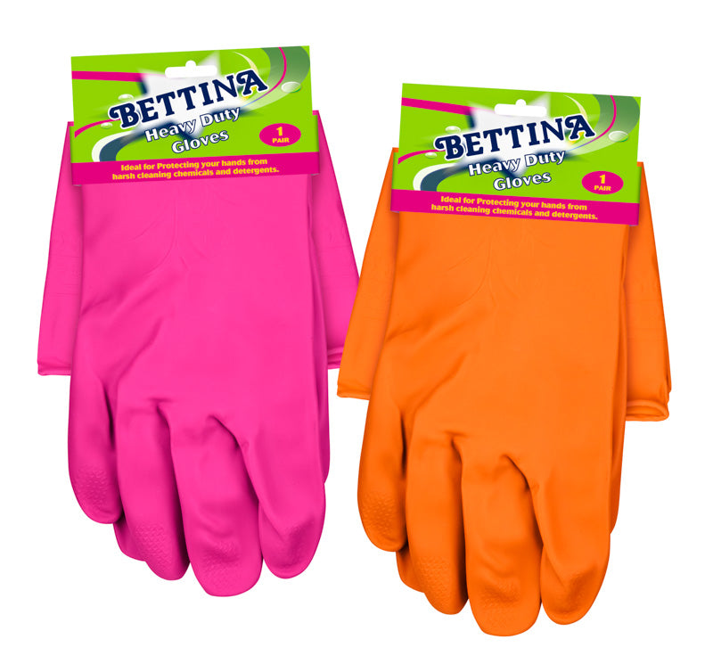 BETTINA ASSORTED COLOUR HEAVY DUTY PVC CLEANING GLOVES \\\KD26653