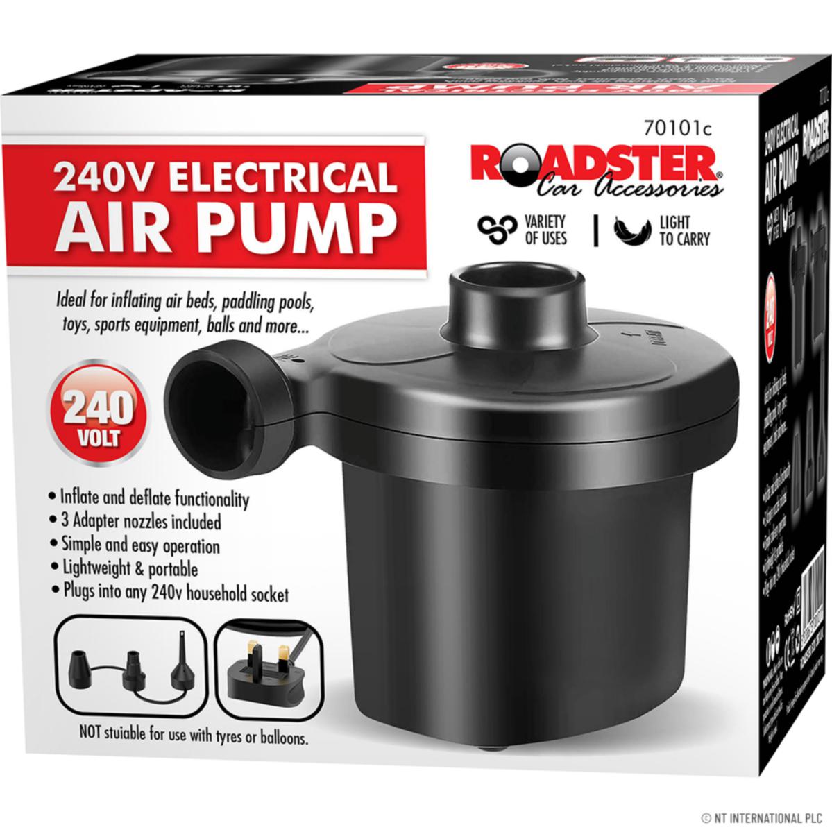 ROADSTER 240V MAINS ELECTRIC AIR PUMP FOR POOLS - AIRBEDS. 70101C \\\KD26662