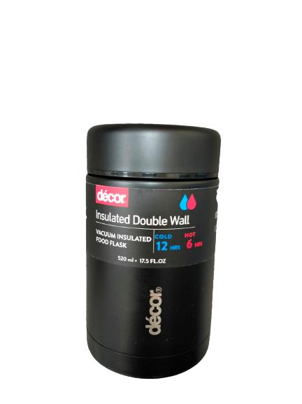 DECOR VACUUM INSULATED FOOD FLASK 520ML - BLACK. 265941-006 \\\KD26709