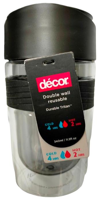 DECOR TRITAN TRAVEL CUP 340ML - BLACK. 253042-004 \\\KD26710