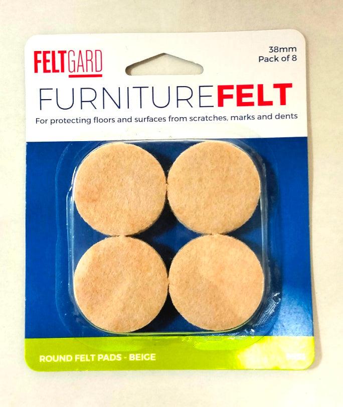 FELT GARD ROUND FURNITURE FELT PADS 38MM 8/PK. SH9953 \\\KD26720