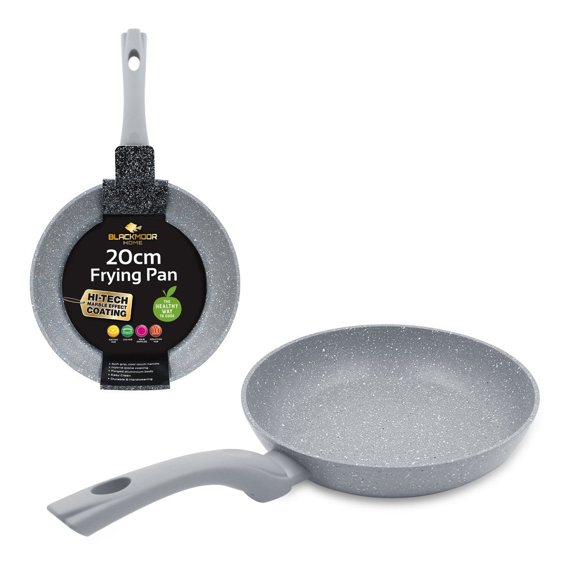 BLACKMOOR NON STICK FRYING PAN 20CM - GREY. BML67099 \\\KD26839
