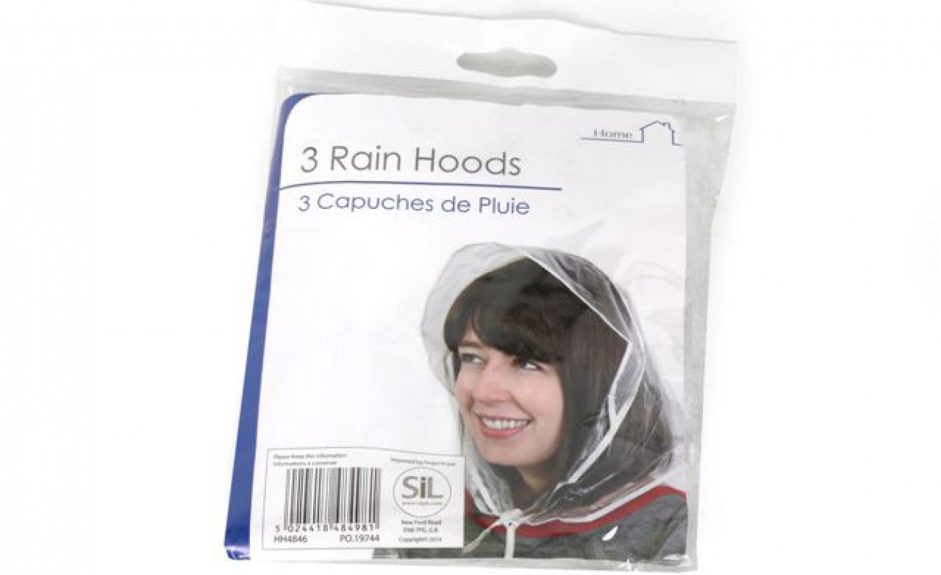 TRANSPARENT RAIN BONNETS HATS HOOD 2/PK. HH4846A \\\KD26867