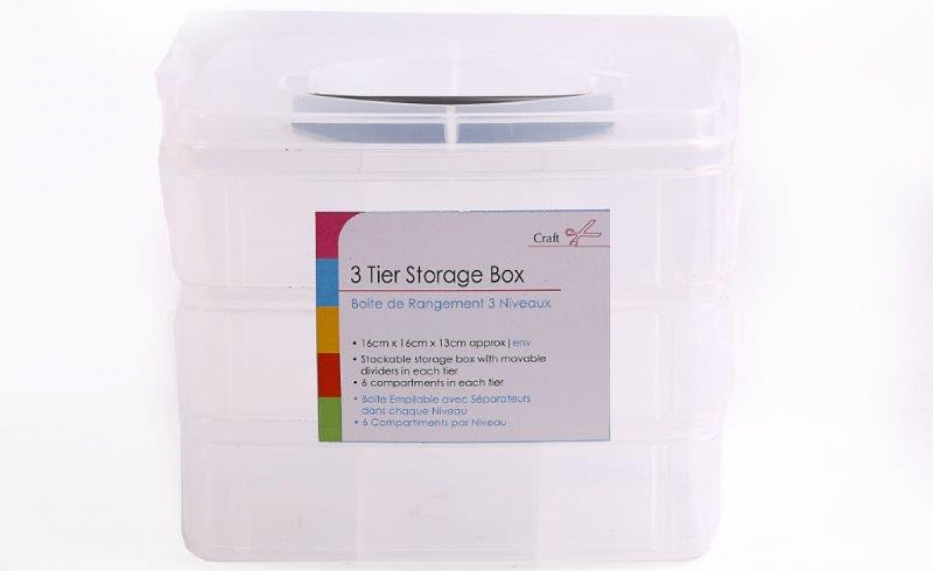 ADJUSTABLE / STACKABLE PLASTIC STORAGE BOX 3 TIER (18 COMPARTMENTS). HH4950 \\\KD26873