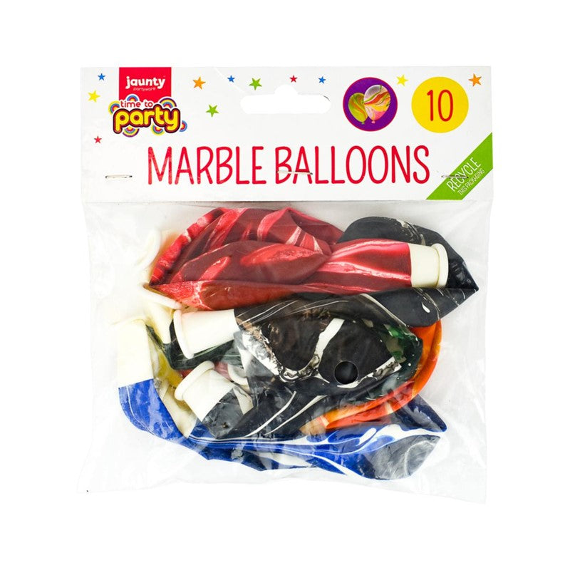TIME TO PARTY MARBLE BALLOONS PACK OF 10. OL317494 \\\KD26887