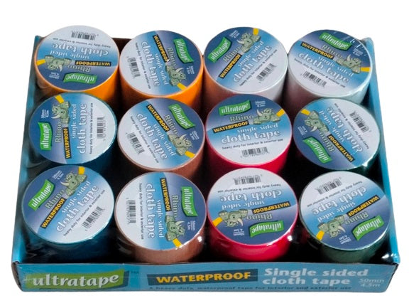12 PACK RHINO COLOURED GAFFER CLOTH TAPE 50MM X 4.5M. 0469504.5ASTR12 \\\KD26890